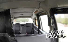 Huge tits British blonde anal banged in fake taxi reality european