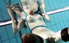 Hot Hungarian teen in the swimming pool Petra